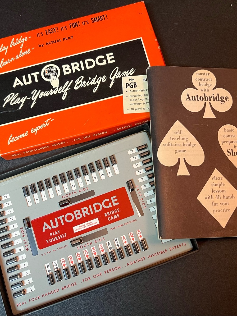 Vintage 1959 Auto Bridge Autobridge Play-Yourself Metal Card Game